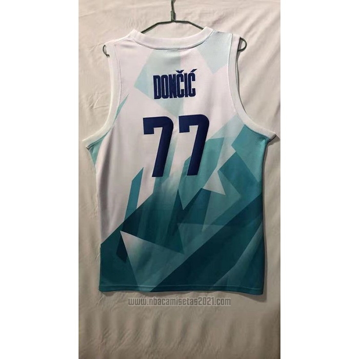 Camiseta Slovenia Luka Doncic #77 Tokyo 2021 Blanco